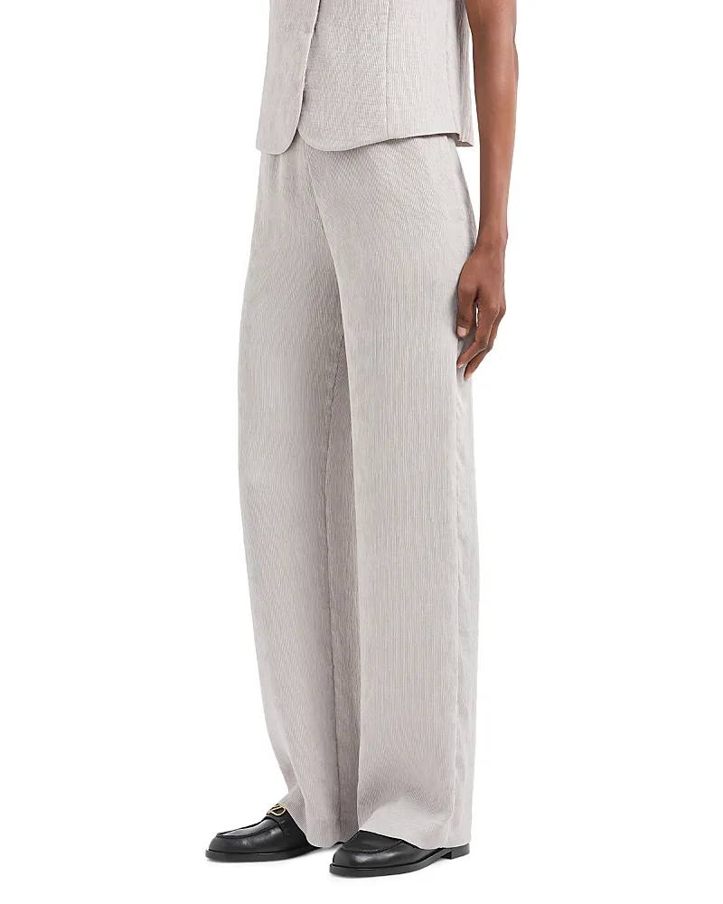 Emporio Armani Fluid Cannette Ribbed Trousers by Armani