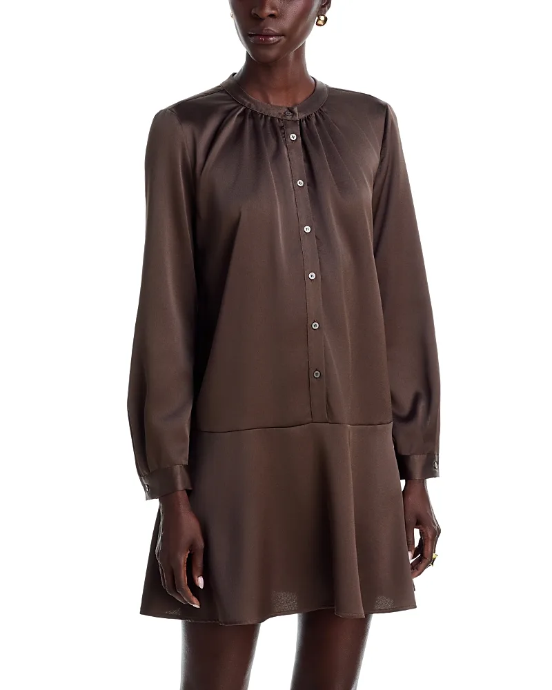 Satin Crepe Drop Waist Dress