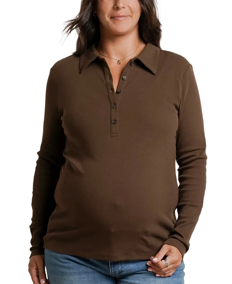 Paige Polo Nursing Tee by Nom Maternity
