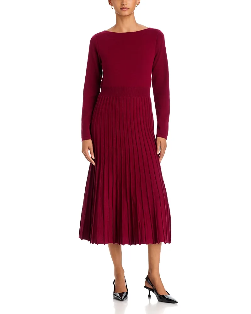 Miller Boat Neck Ribbed Sweater Dress