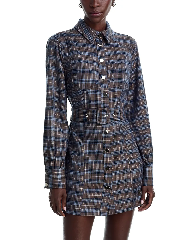 Blake Belted Mini Shirtdress by Area