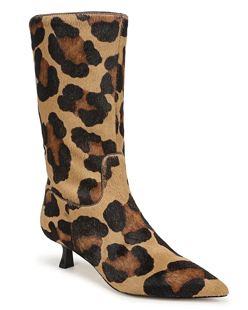 Ramona Calf Hair Kitten Heel Mid Calf Boots