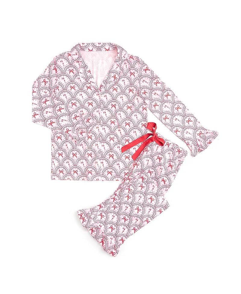 Candy Cane Scallop Christmas Two-Piece Set by Sweet Wink