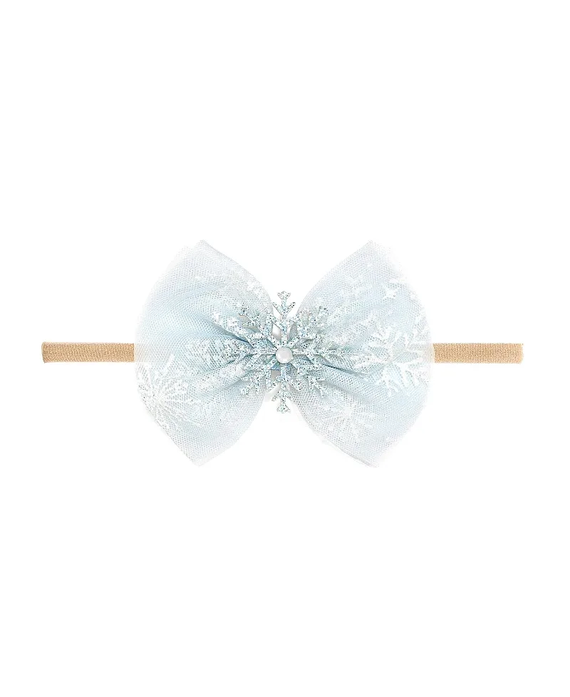 Glitter Snowflake Bow Baby Headband by Sweet Wink
