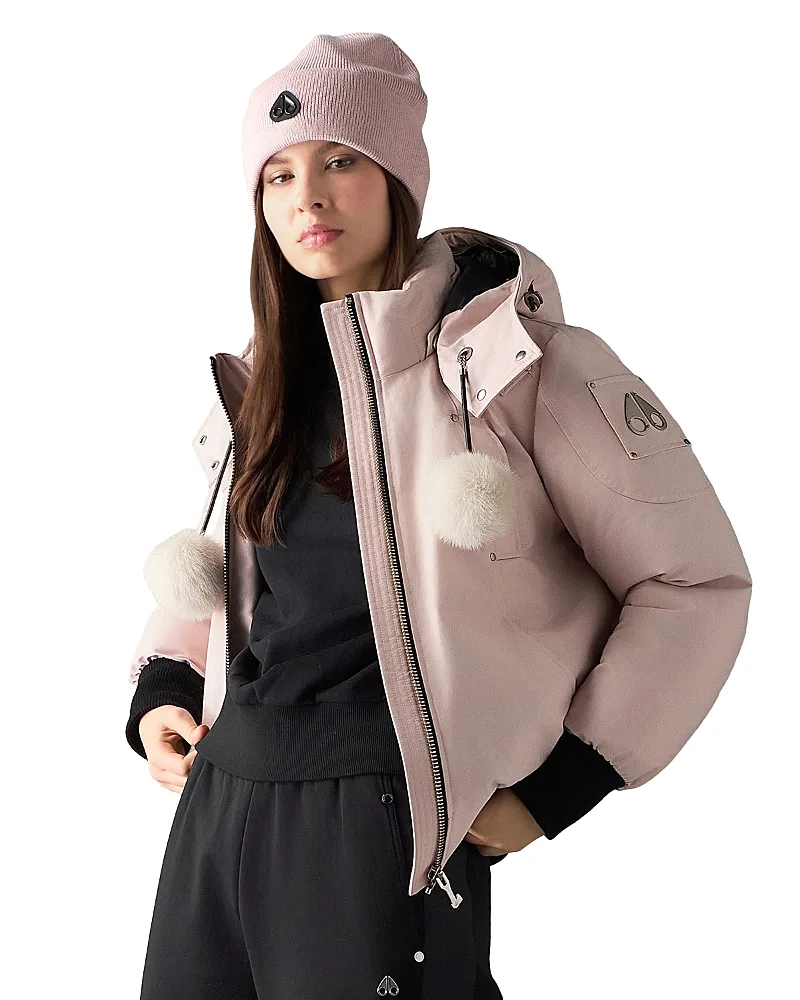 Debbie Shearling Trim Down Bomber Jacket by Moose Knuckles