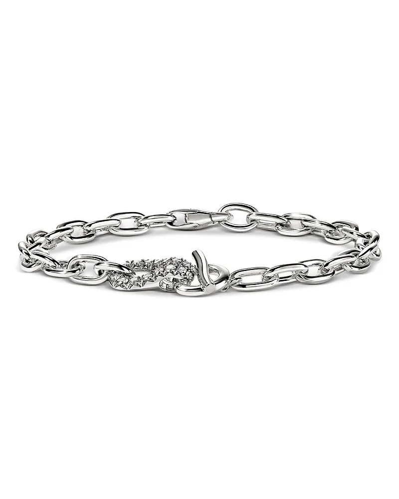 Sterling Silver Surf Diamond Chain Link Bracelet, 0.44 Tcw