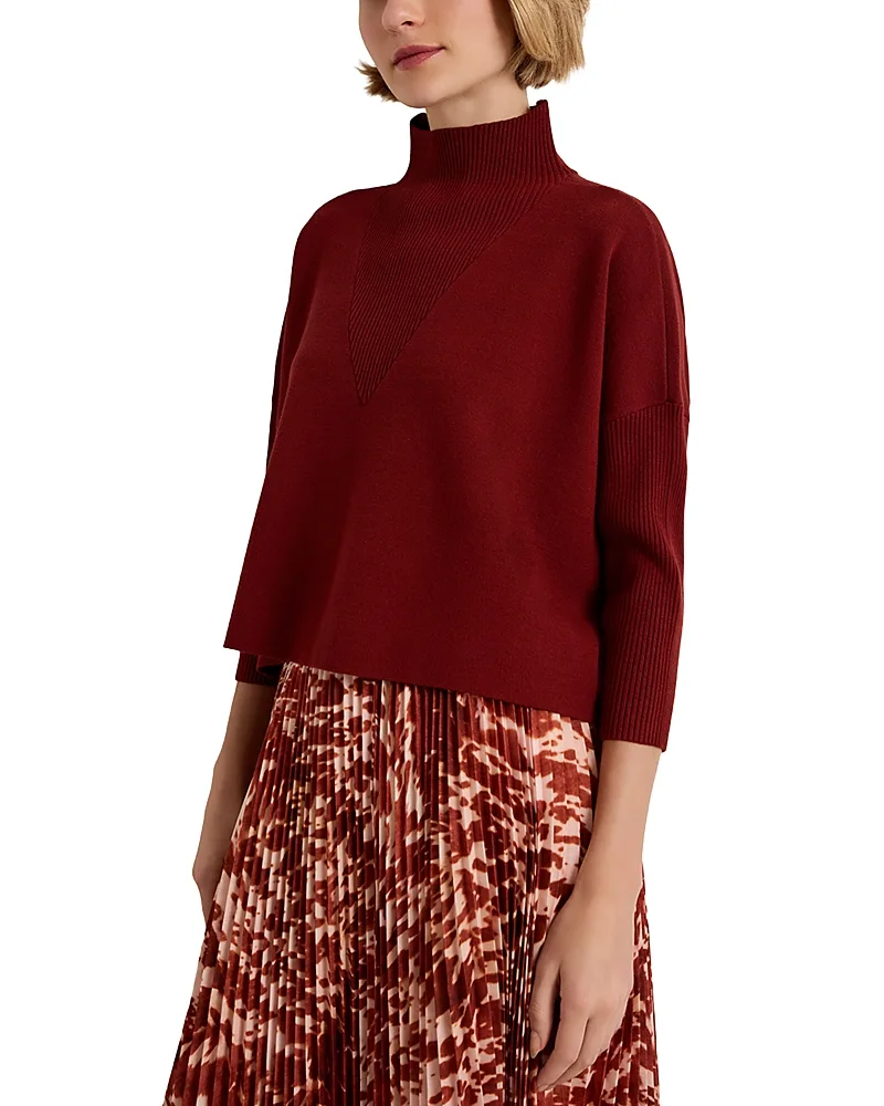 Claudie Mock Neck Loose Fit Sweater