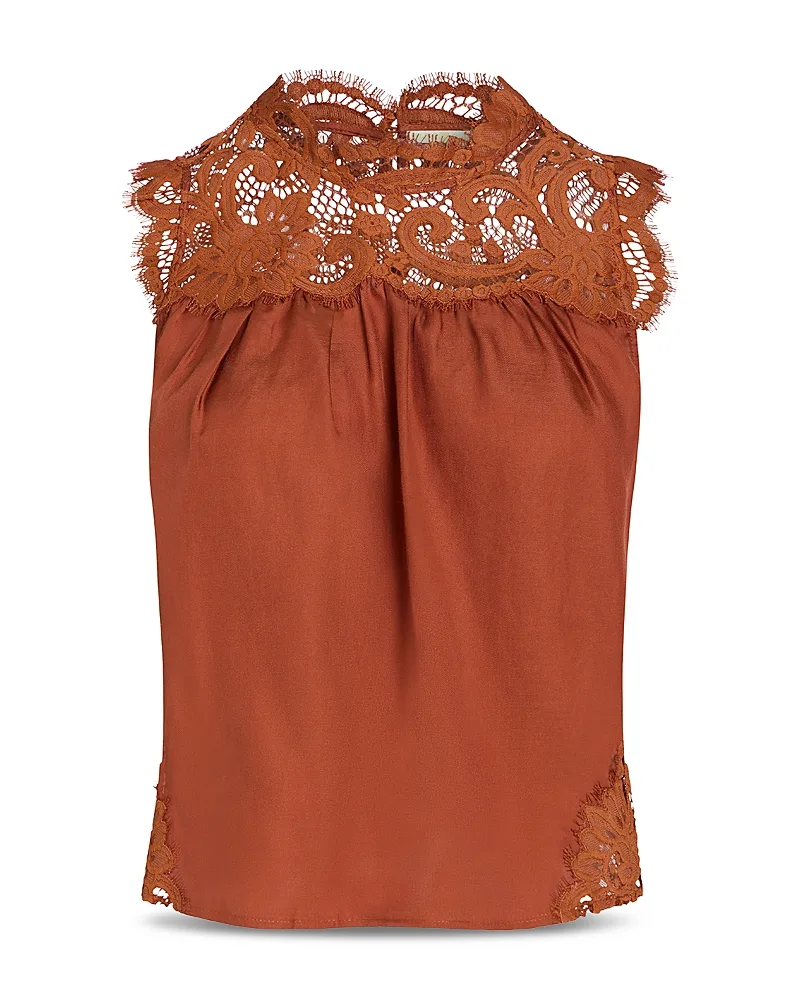 Naiomi Silk & Cotton Lace Yoke Top by Marie Oliver