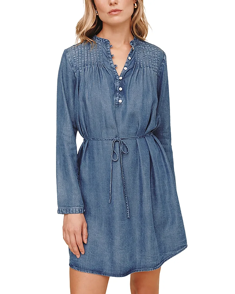 Pintuck Chambray Shirtdress