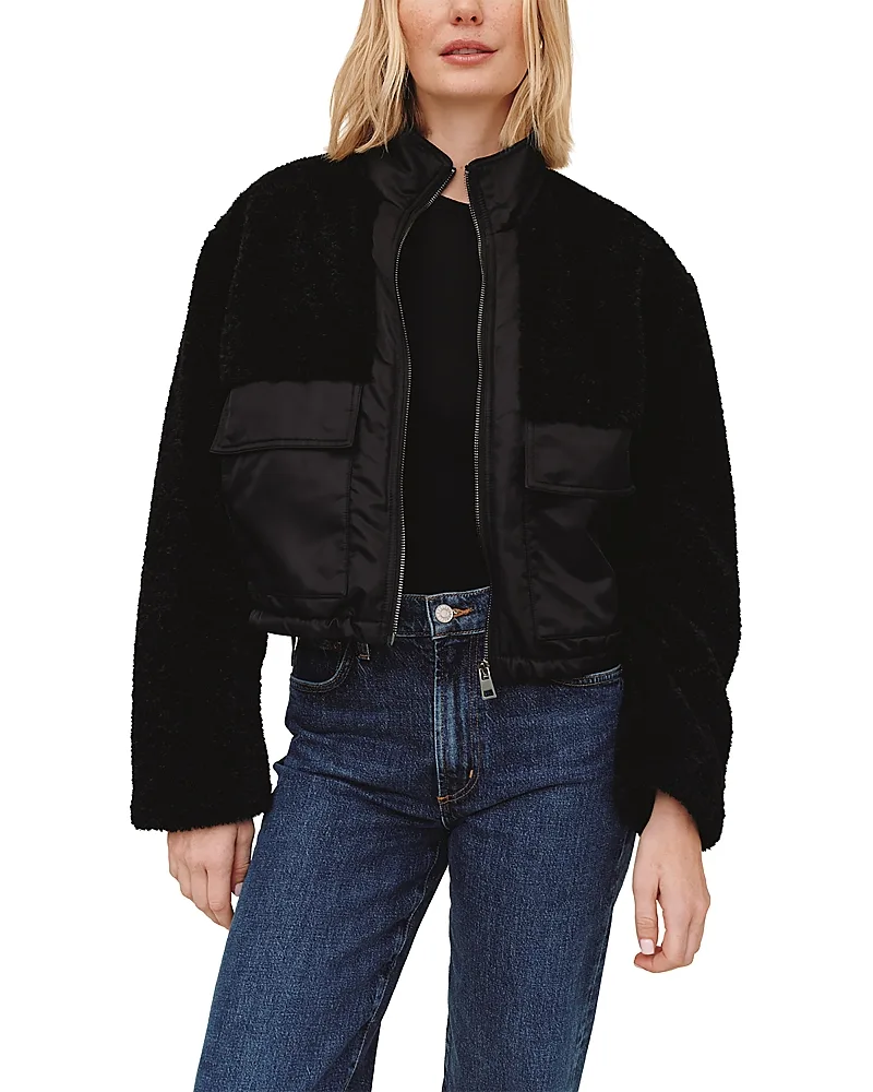 Funnel Neck Utility Sherpa Jacket by Bella Dahl