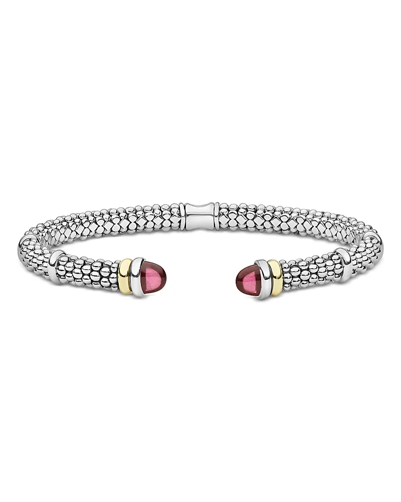 18K Yellow Gold & Sterling Silver Gemstone Versa Torque Bracelet