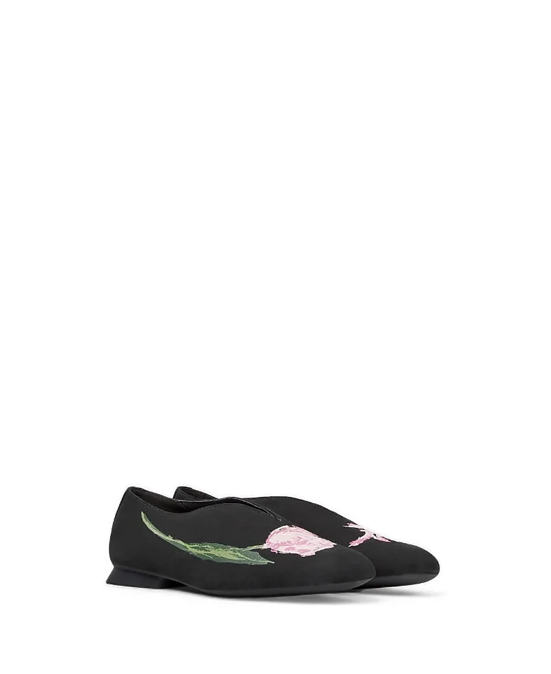 Casi Myra Floral Twins Leather Ballerina by Camper