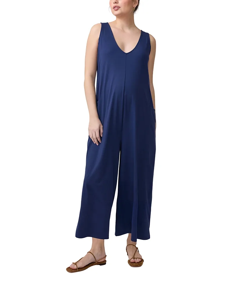 Sleeveless V-Neck Wide Leg Maternity Jumpsuit by Ingrid & Isabel