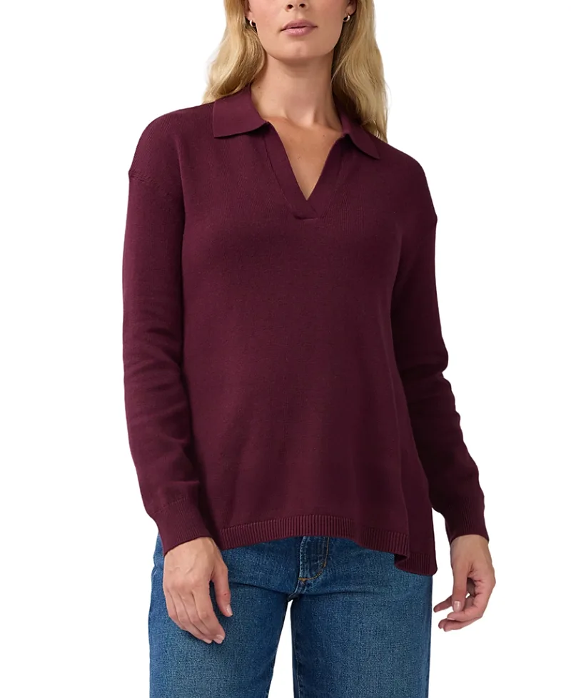 Polo Collar Knit Maternity Nursing Sweater by Ingrid & Isabel