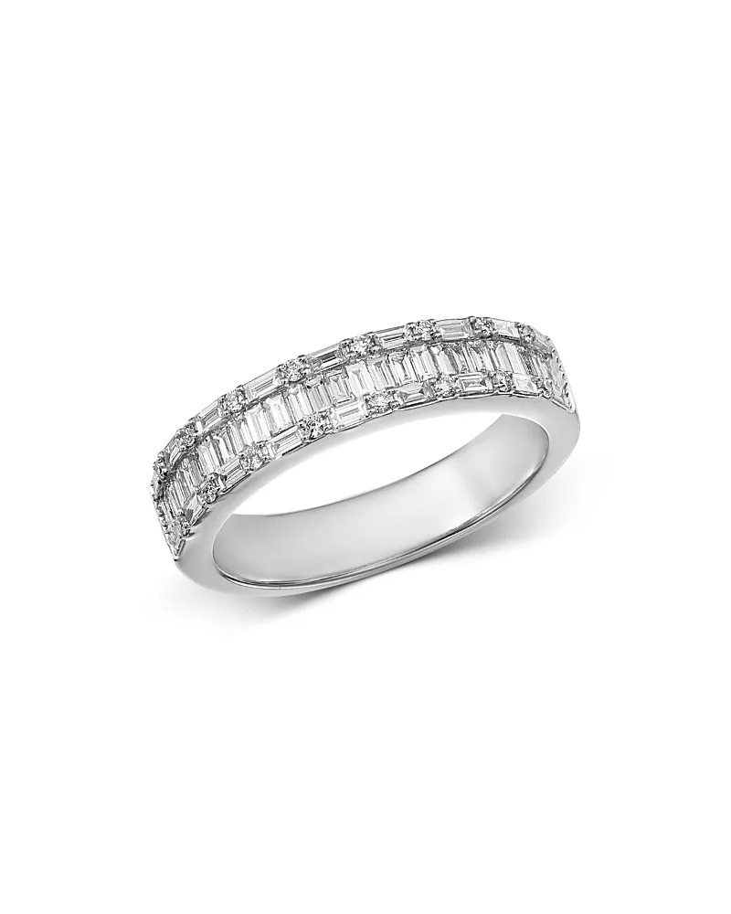 Diamond Baguette & Round Band Ring in 14K White Gold, 0.70 Tcw by Bloomingdales Fine Collection