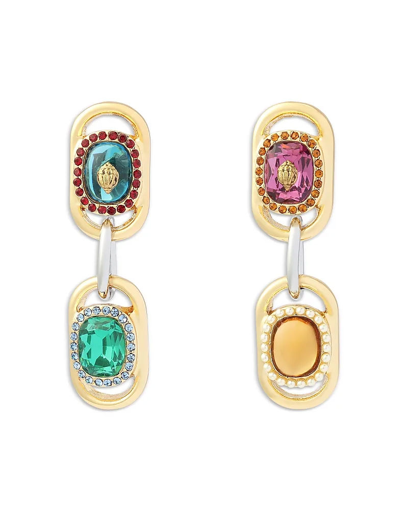 London Signature Eagle Stone Link Drop Earrings