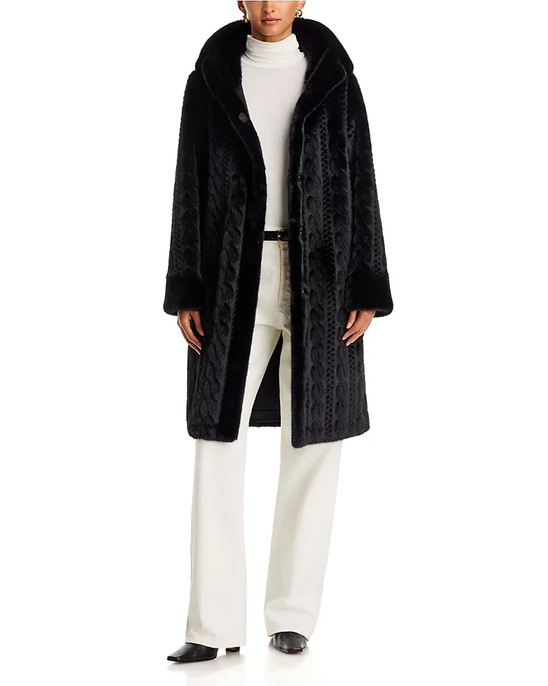 Myla Cabled Faux Fur Coat by Kobi Halperin