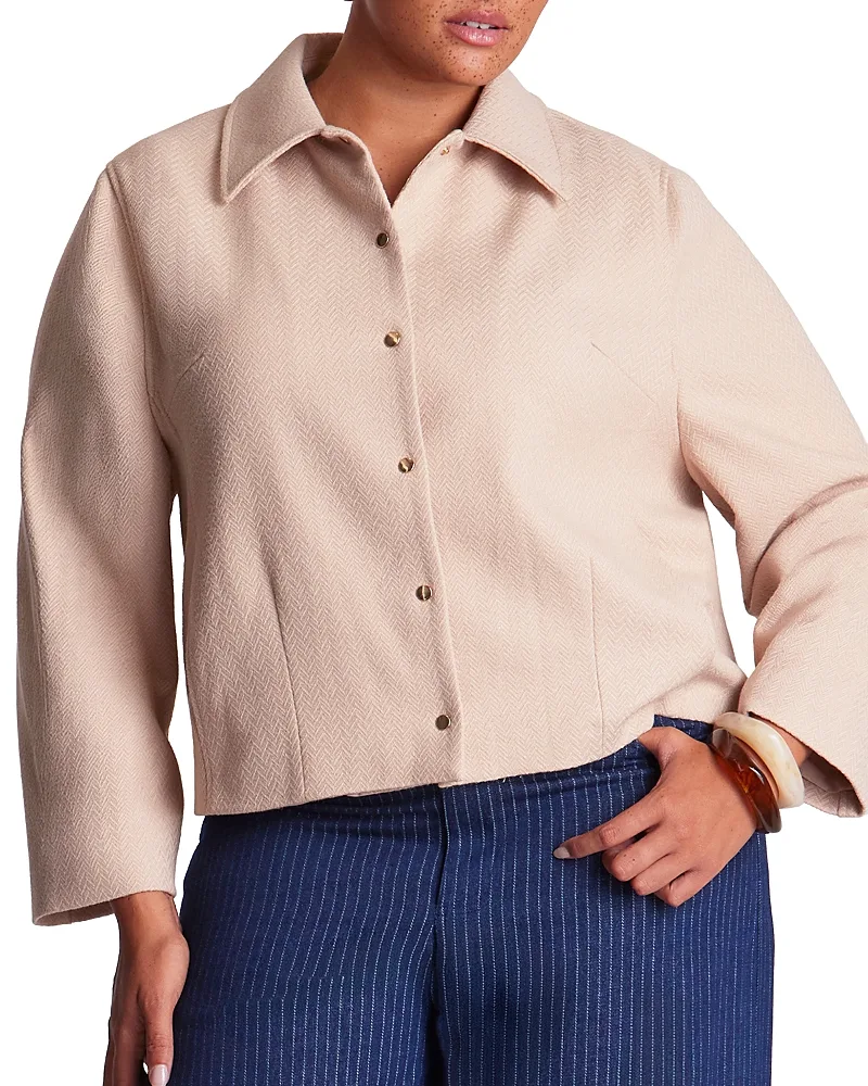 Macarra Collared Jacket - Stone by Estelle Plus