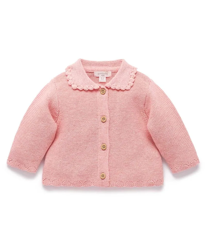 Crochet Collar Cardigan by Purebaby