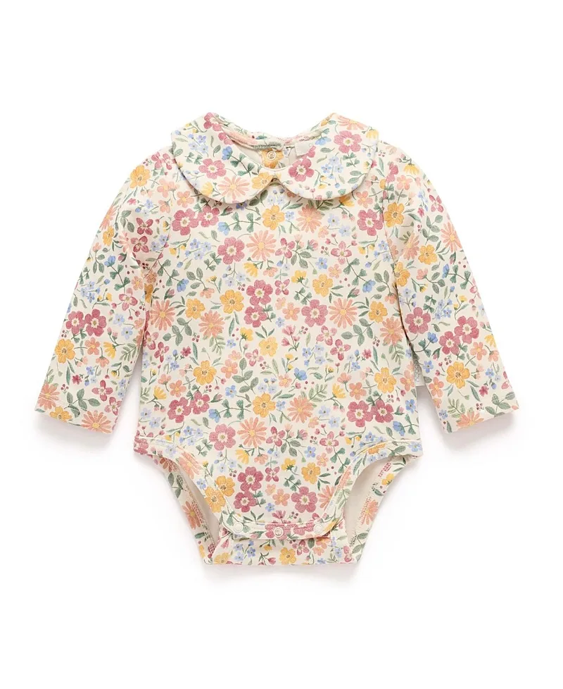 Thick Bodysuit with Collar by Purebaby