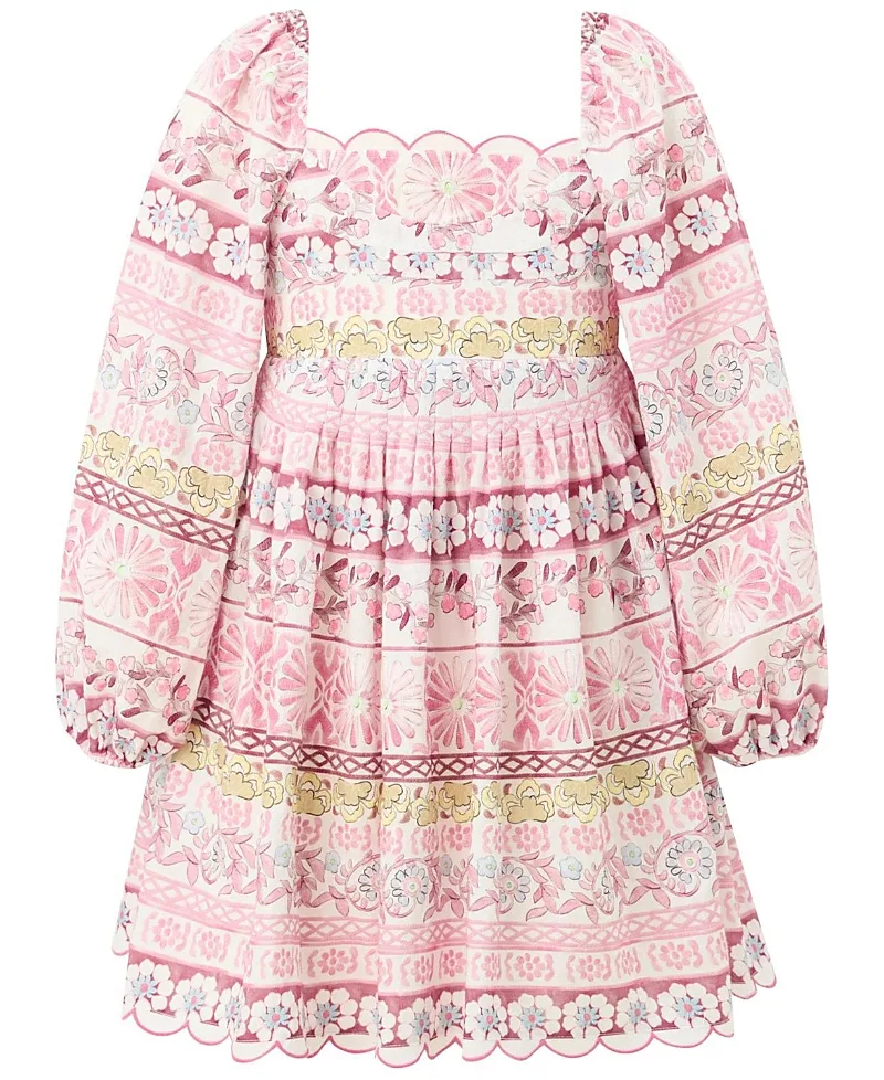 Lara Embroidered Sleeve Mini Dress by Marlo Kids