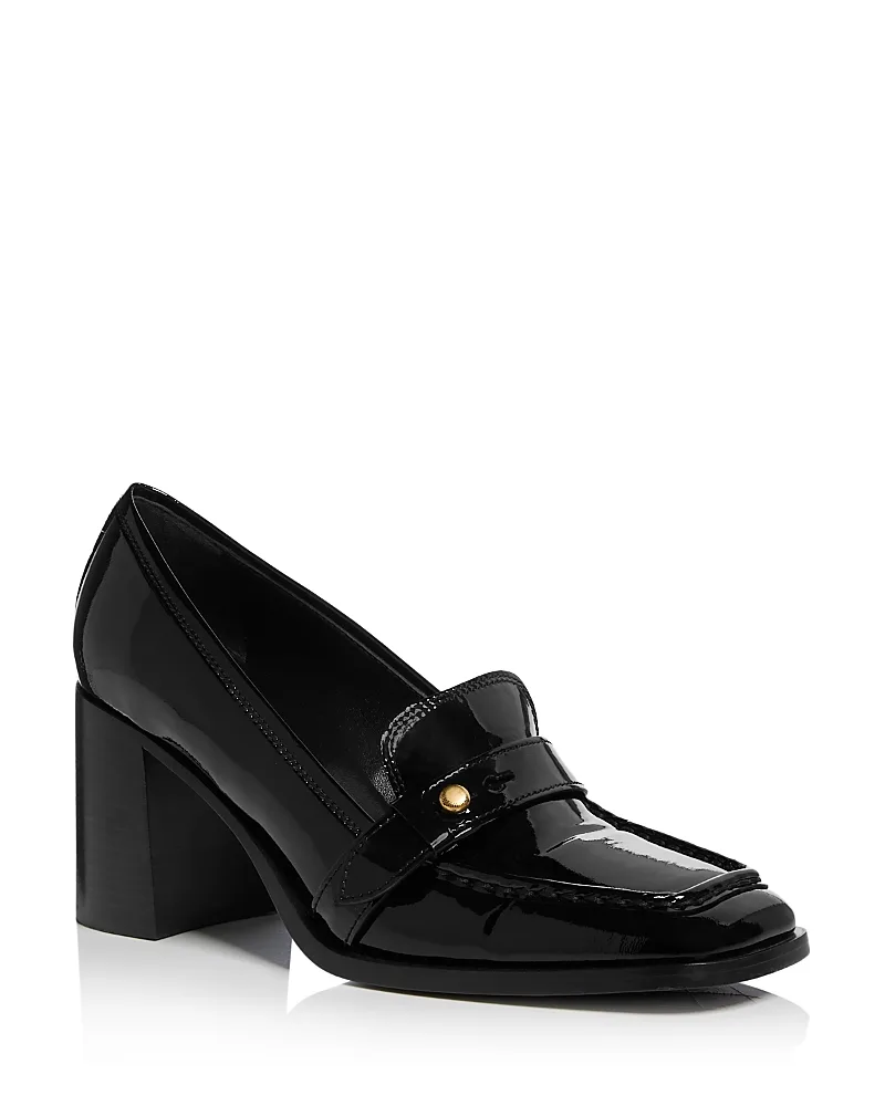 Astor Patent Leather Mid Heel Loafers by Zimmermann