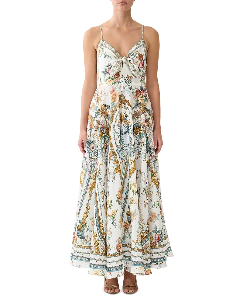 Linen Tie Front Maxi Dress by Camilla