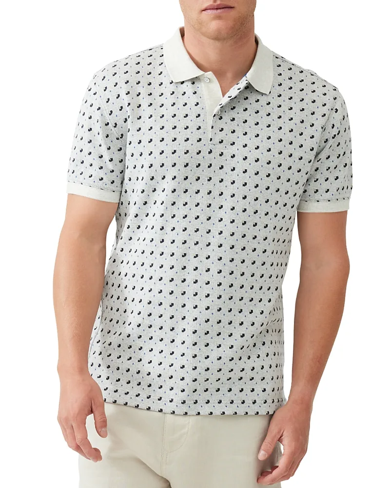 Five Roads Cotton Printed Polo Shirt by Rodd & Gunn