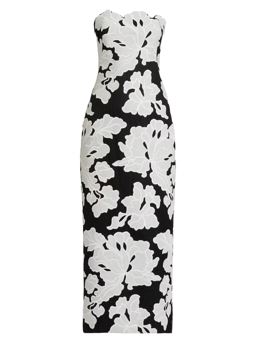 Natasha Strapless Floral Dress by Lela Rose
