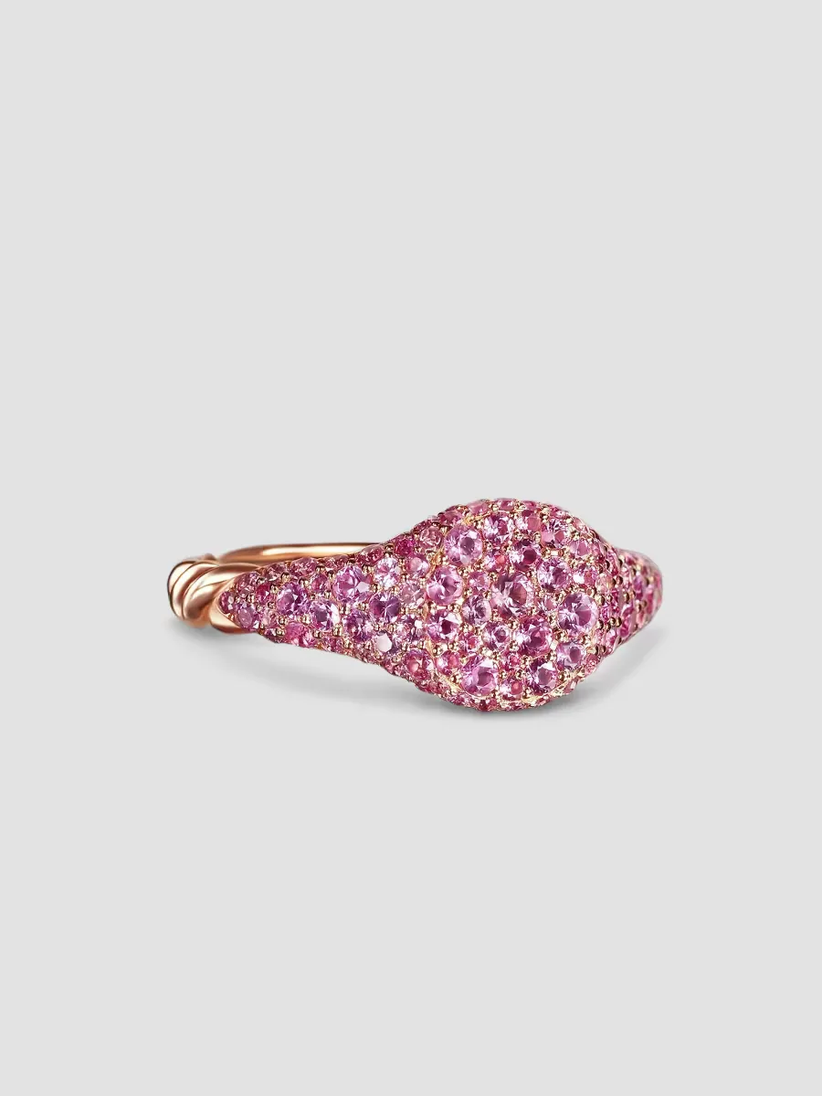Petite Pav Pinky Ring in 18K Rose Gold by David Yurman