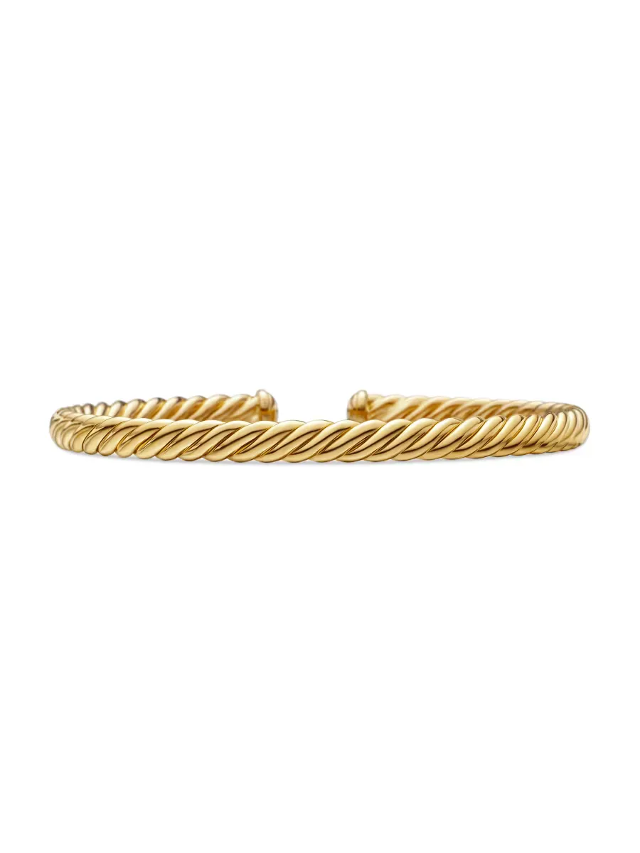 Modern Oval Cablespira Bracelet in 18K Yellow Gold, 4.5mm