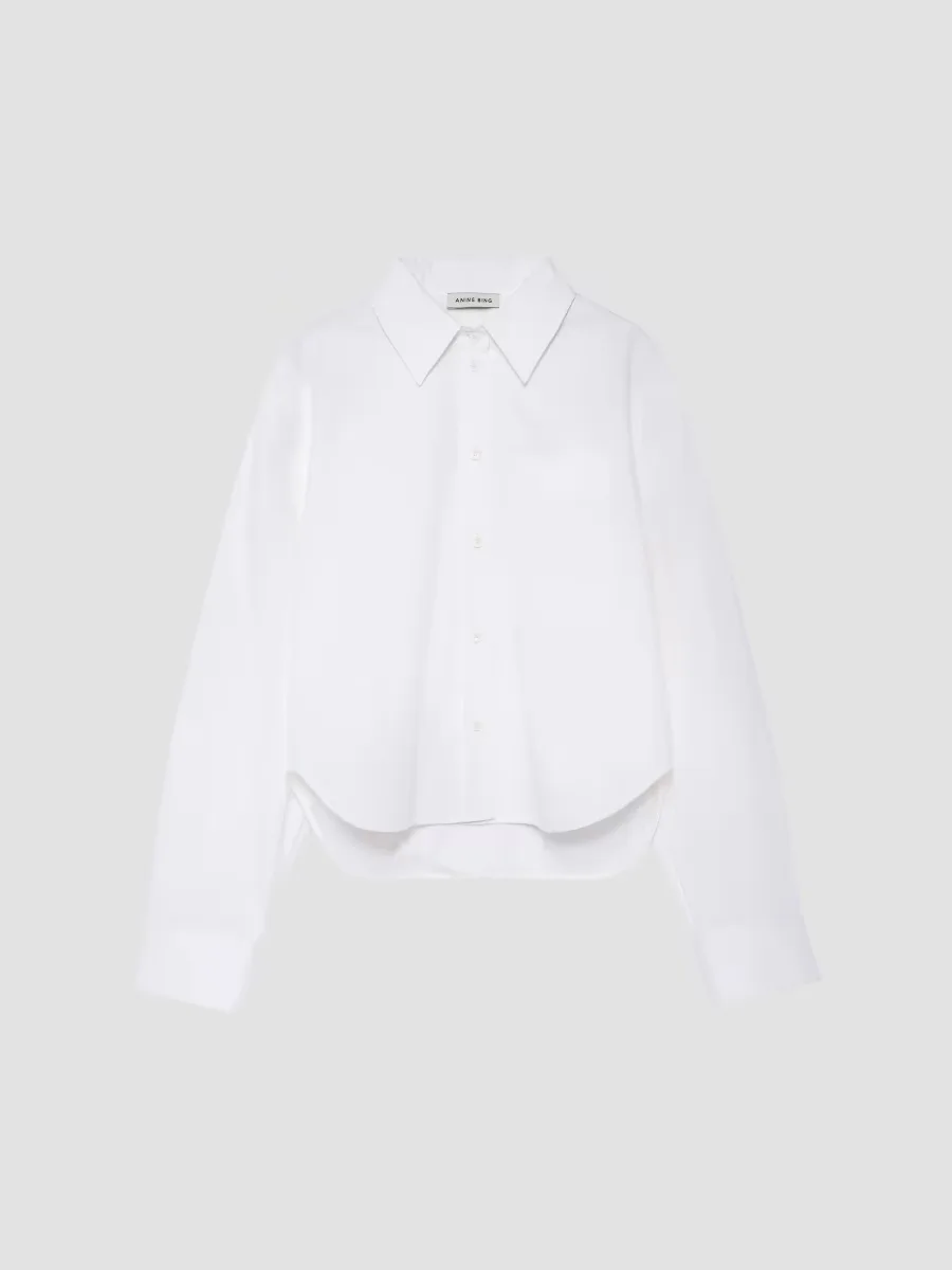 Scott Cotton Poplin Crop Shirt by ANINE BING