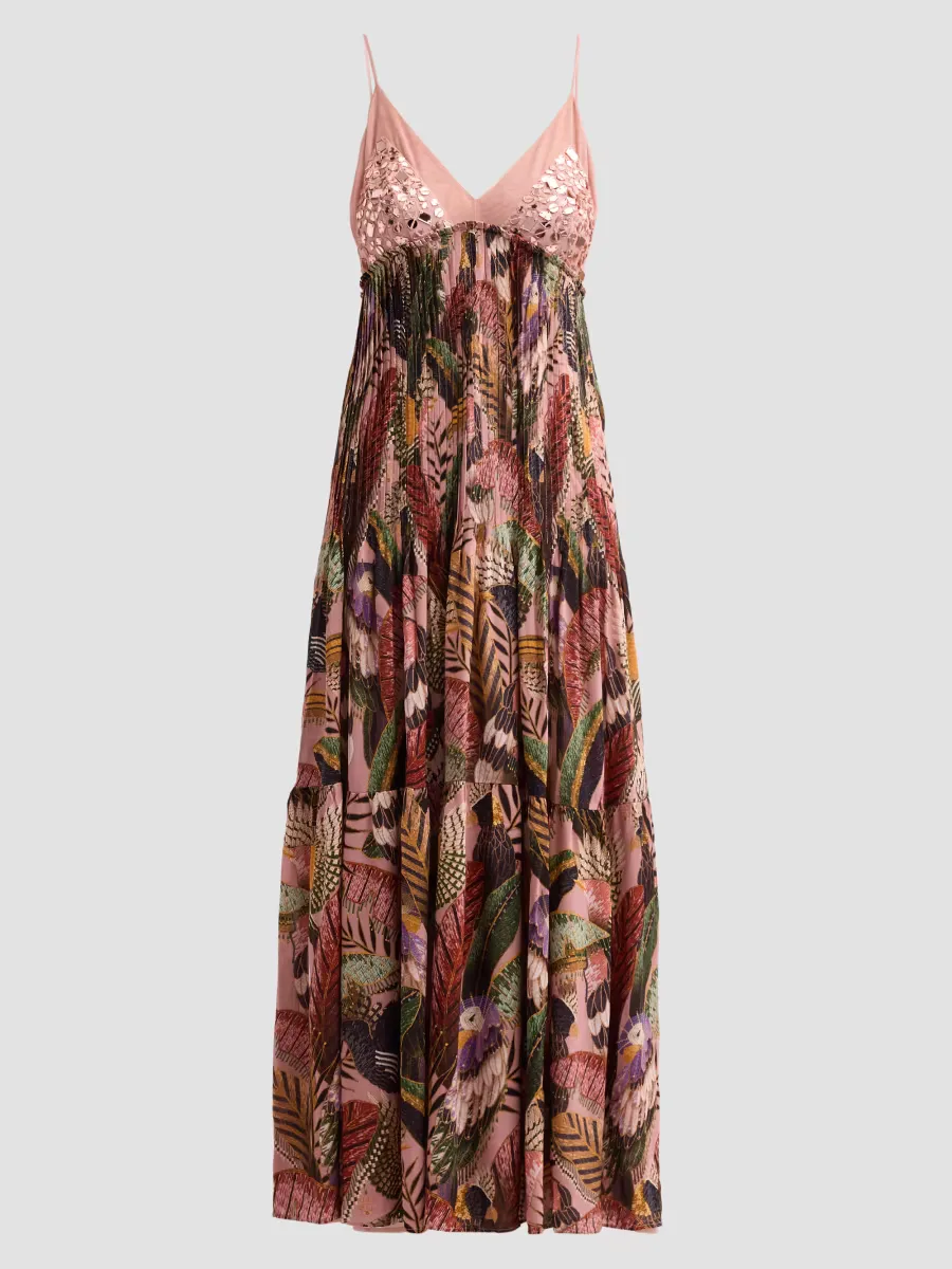 Embellished Bird Print Dress by FARM Rio