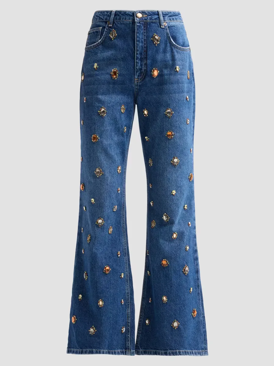 Embellished Flared Jeans by FARM Rio