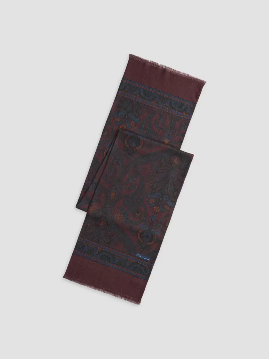 Purple Label Paisley Cashmere-Silk Scarf by Ralph Lauren