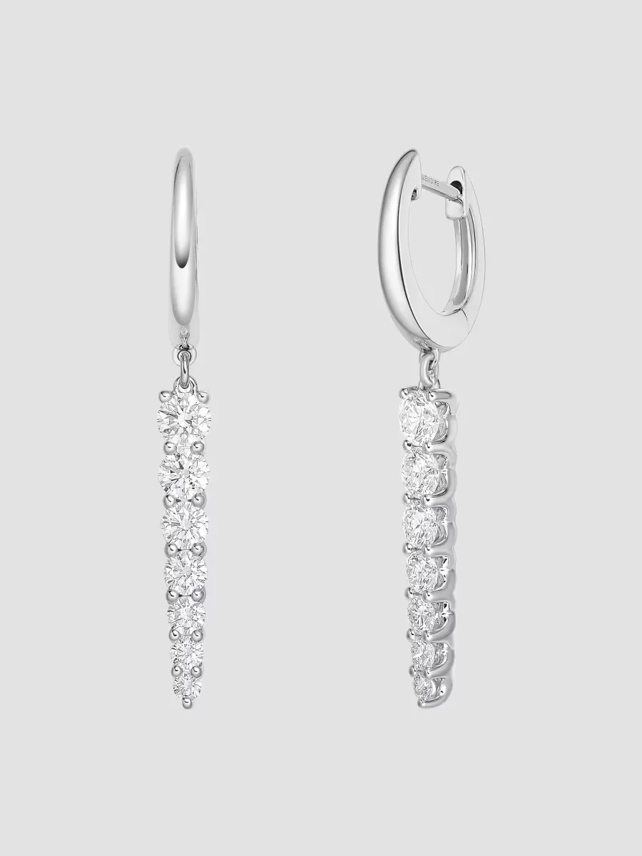 Identity 18K White Gold & 0.94-1.05 TCW Diamond Linear Drop Earrings by Memoire