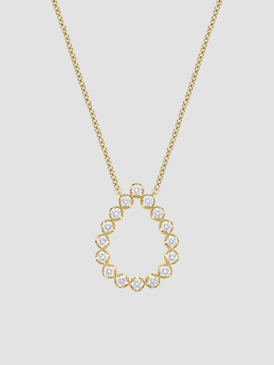 Essentials 18K Yellow Gold & 0.44-0.51 TCW Diamond Teardrop Pendant Necklace