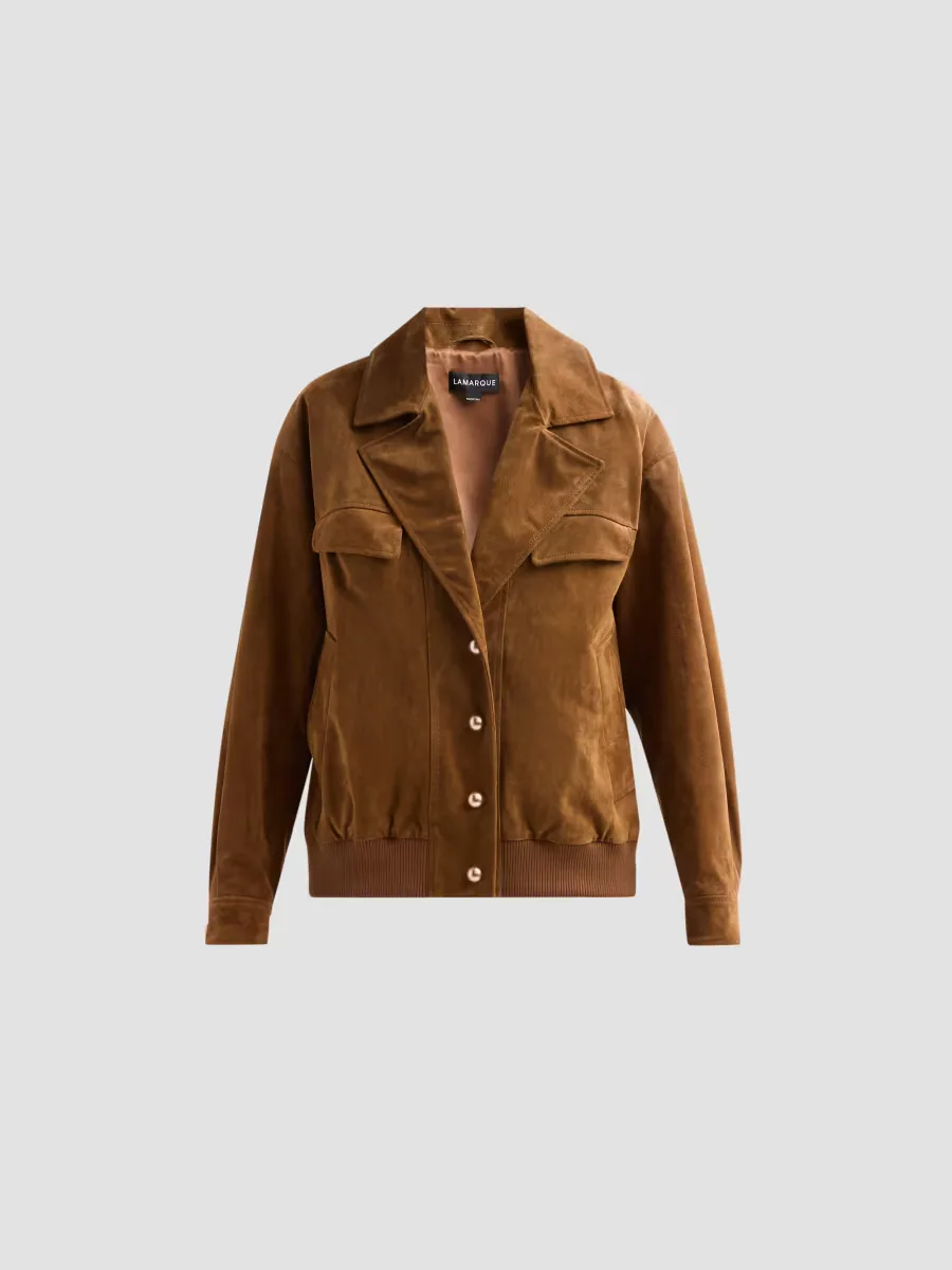 Aleda Suede Oversized Jacket by Lamarque
