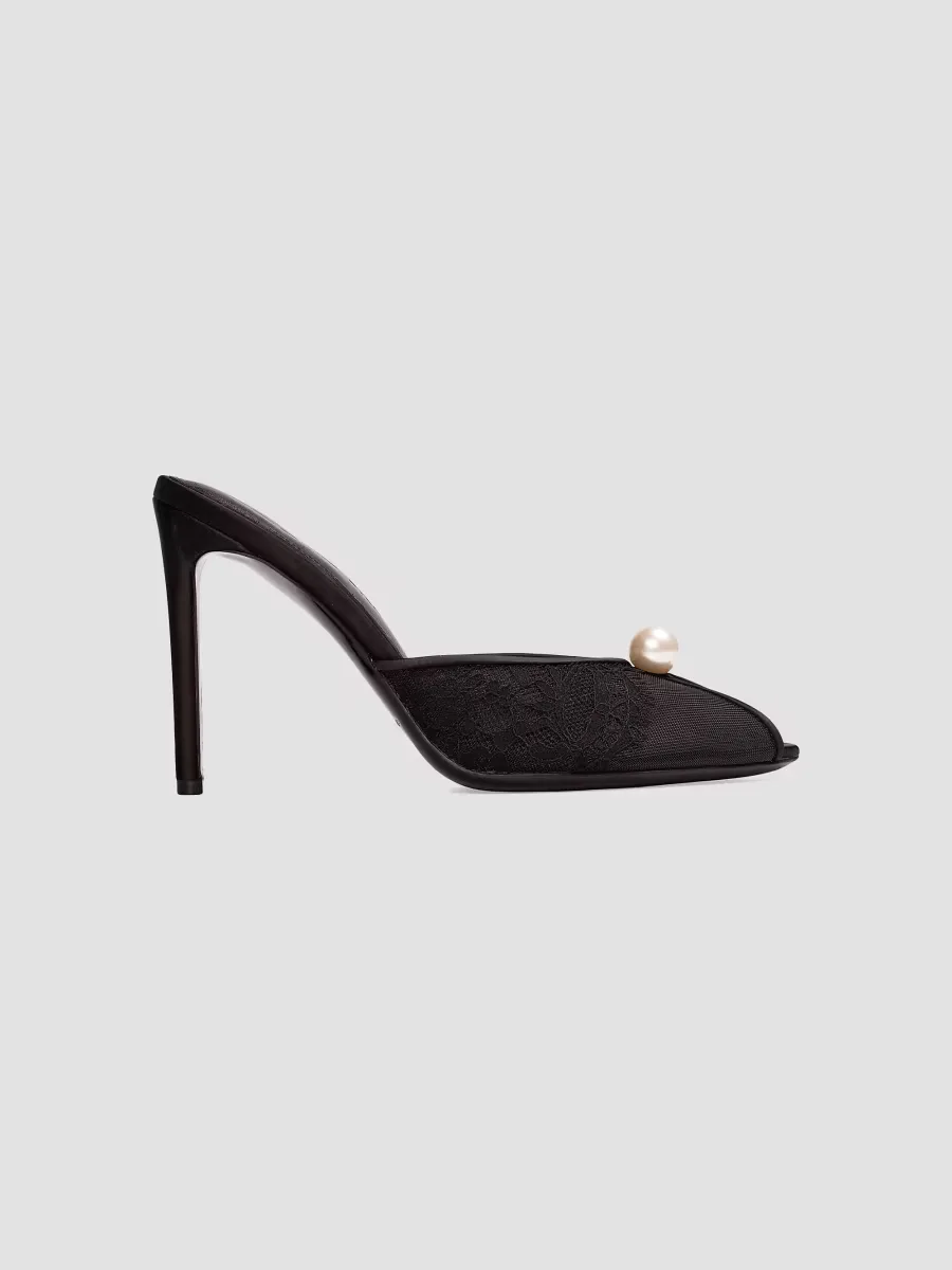 Debby 100MM Mesh Mules by Black Suede Studio