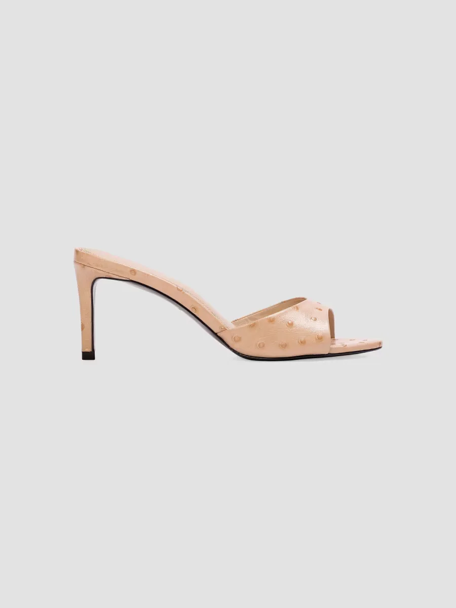 Freddie 65MM Ostrich Mules by Black Suede Studio