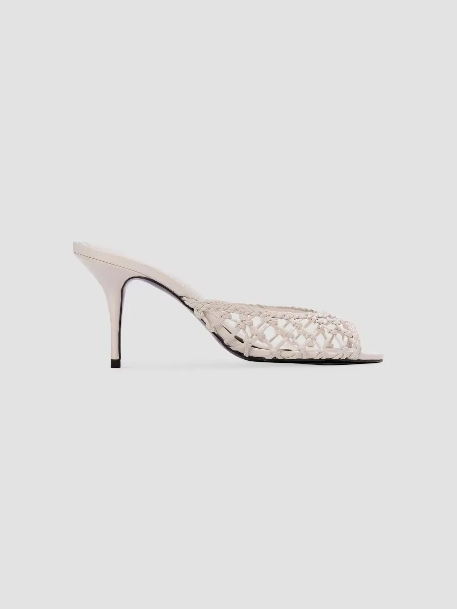 Peach 80MM Mules - Coconut Leather by Black Suede Studio