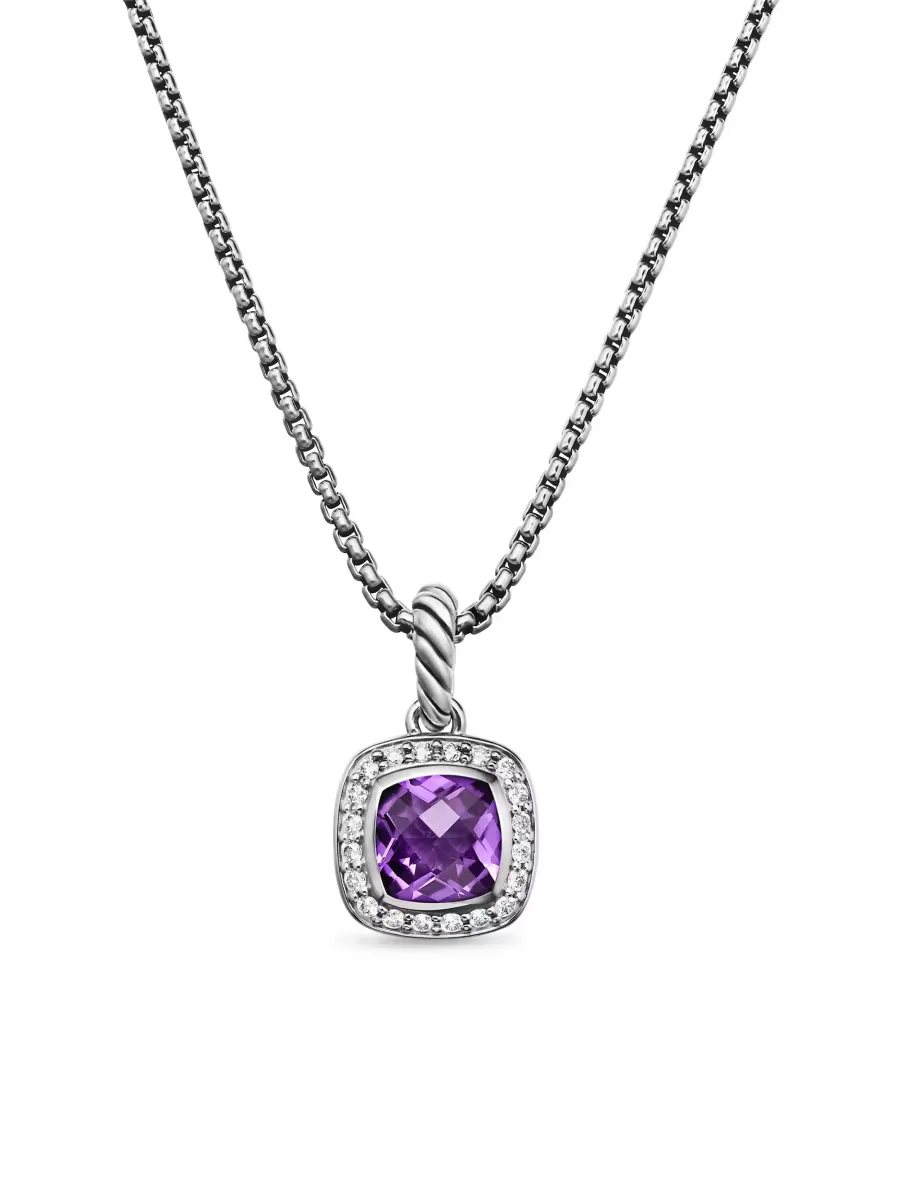Petite Albion Pendant Necklace in Sterling Silver - Amethyst by David Yurman