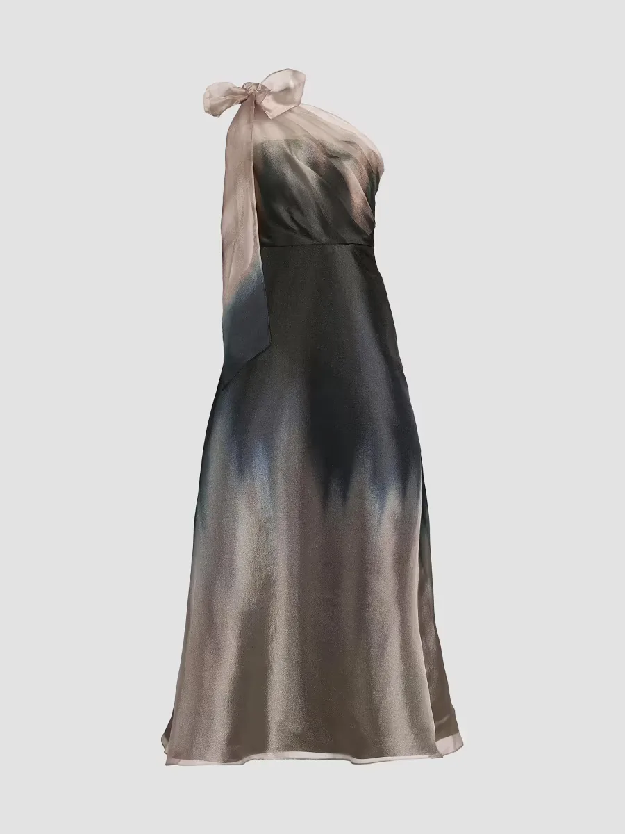 Victoria Ombré Organza One-Shoulder Gown