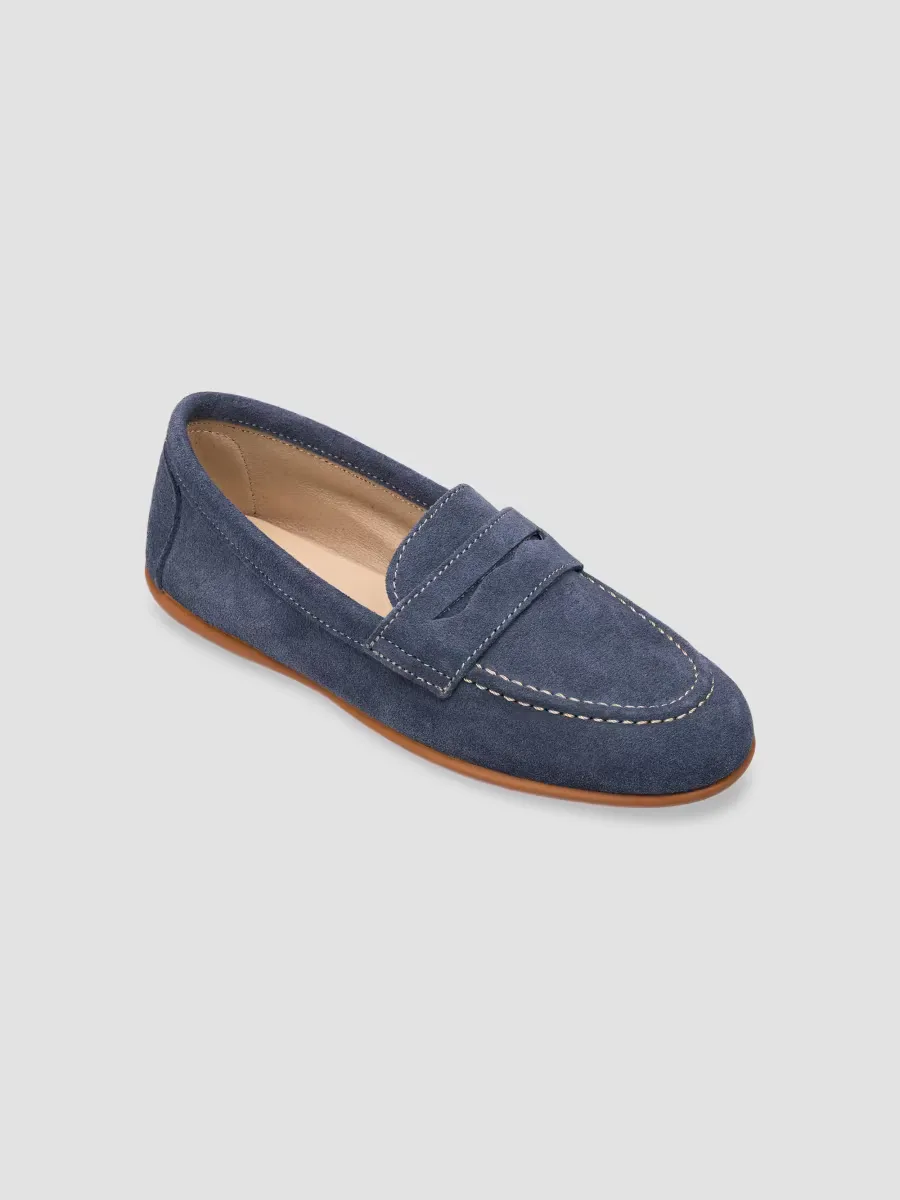 Penny Loafers - Suede Denim by Elephantito