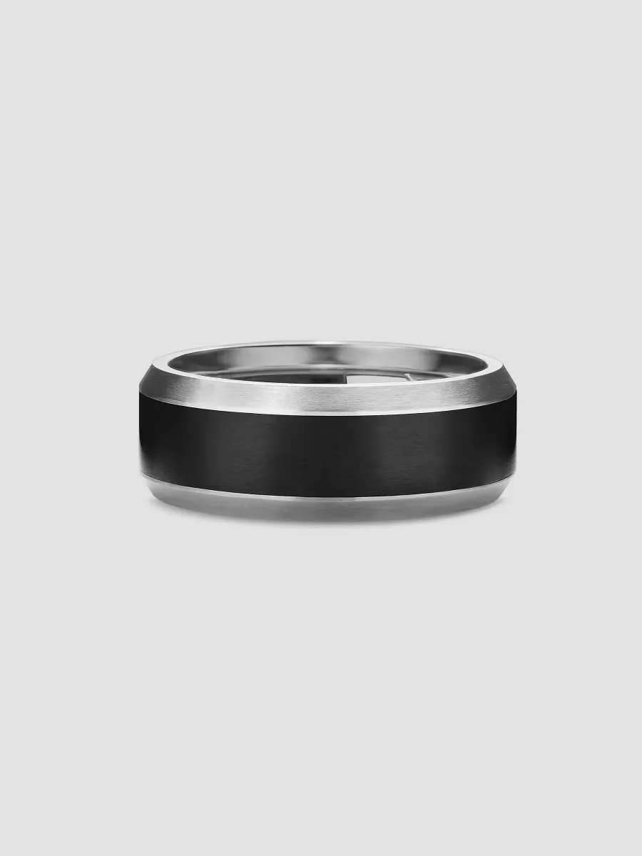 Beveled Band Ring in Grey Titanium by David Yurman