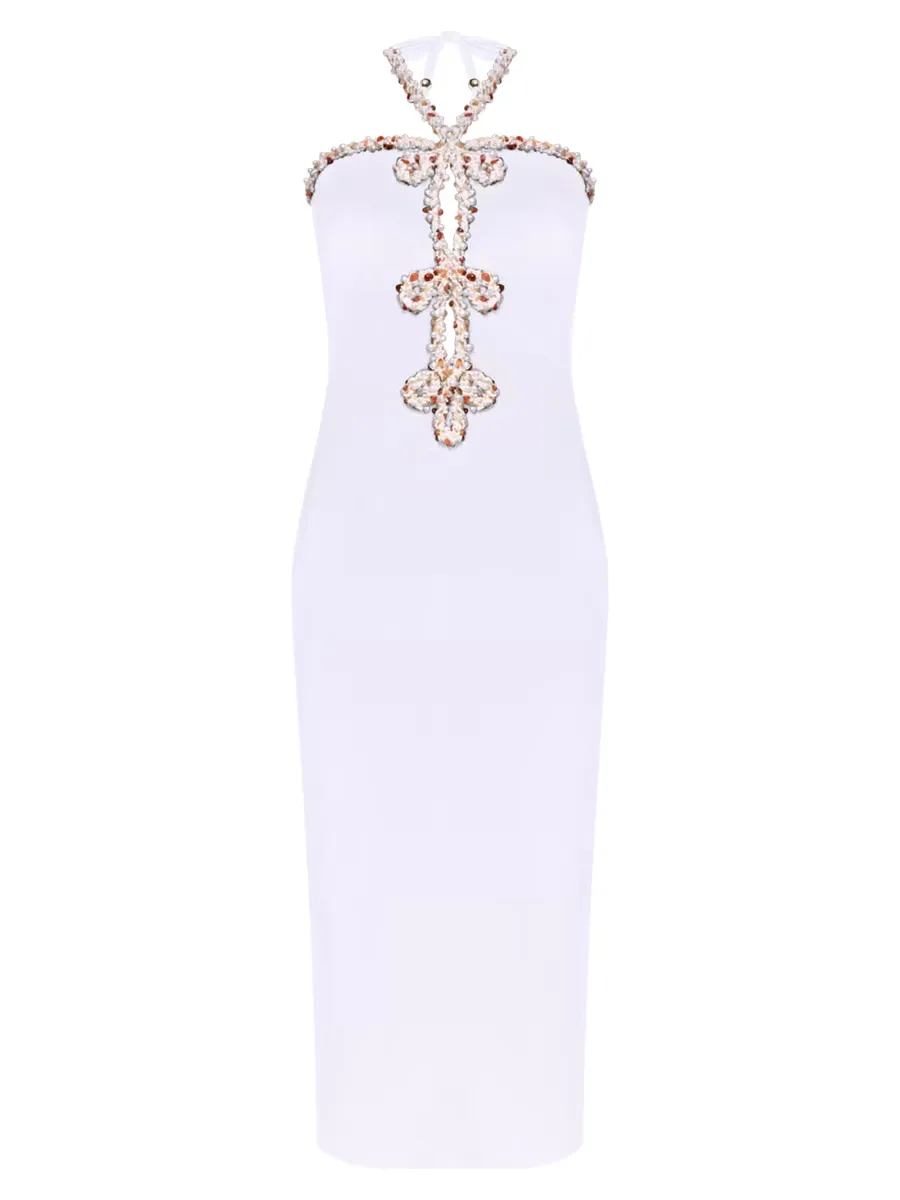 Jade Embellished Halterneck Midi-Dress by PatBO