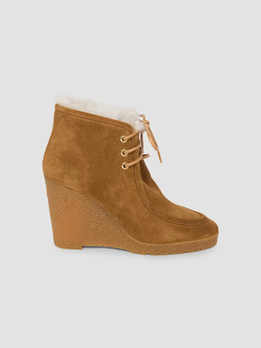 Cylia Shearling-Trim Suede Ankle Boots by Isabel Marant