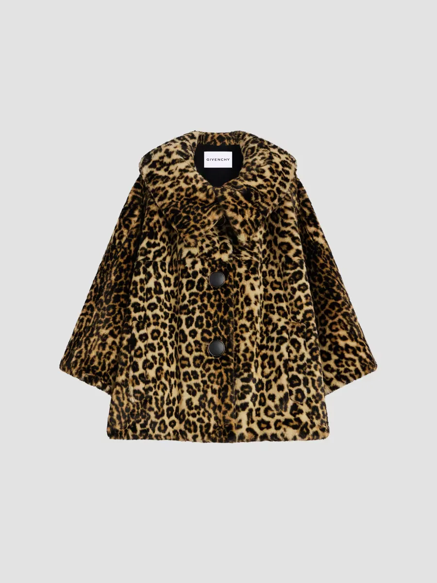 Short Coat in Leopard Faux Fur by GIVENCHY