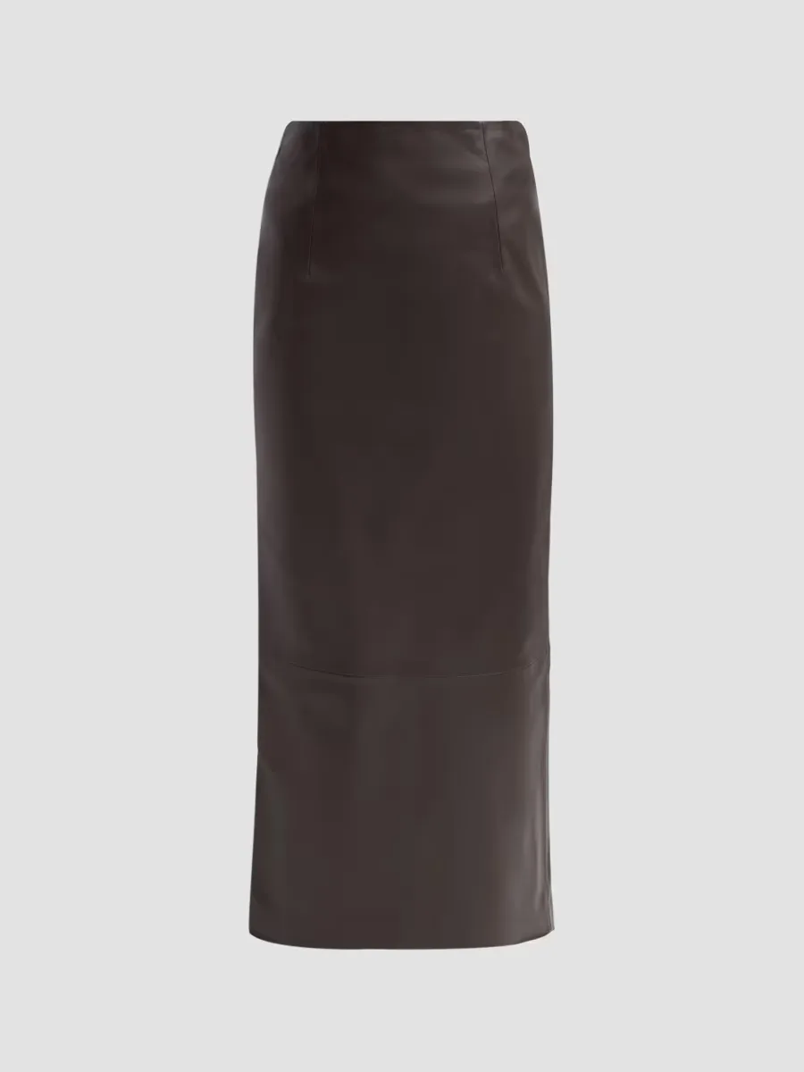 Inga Leather Maxi Skirt by Loulou de Saison