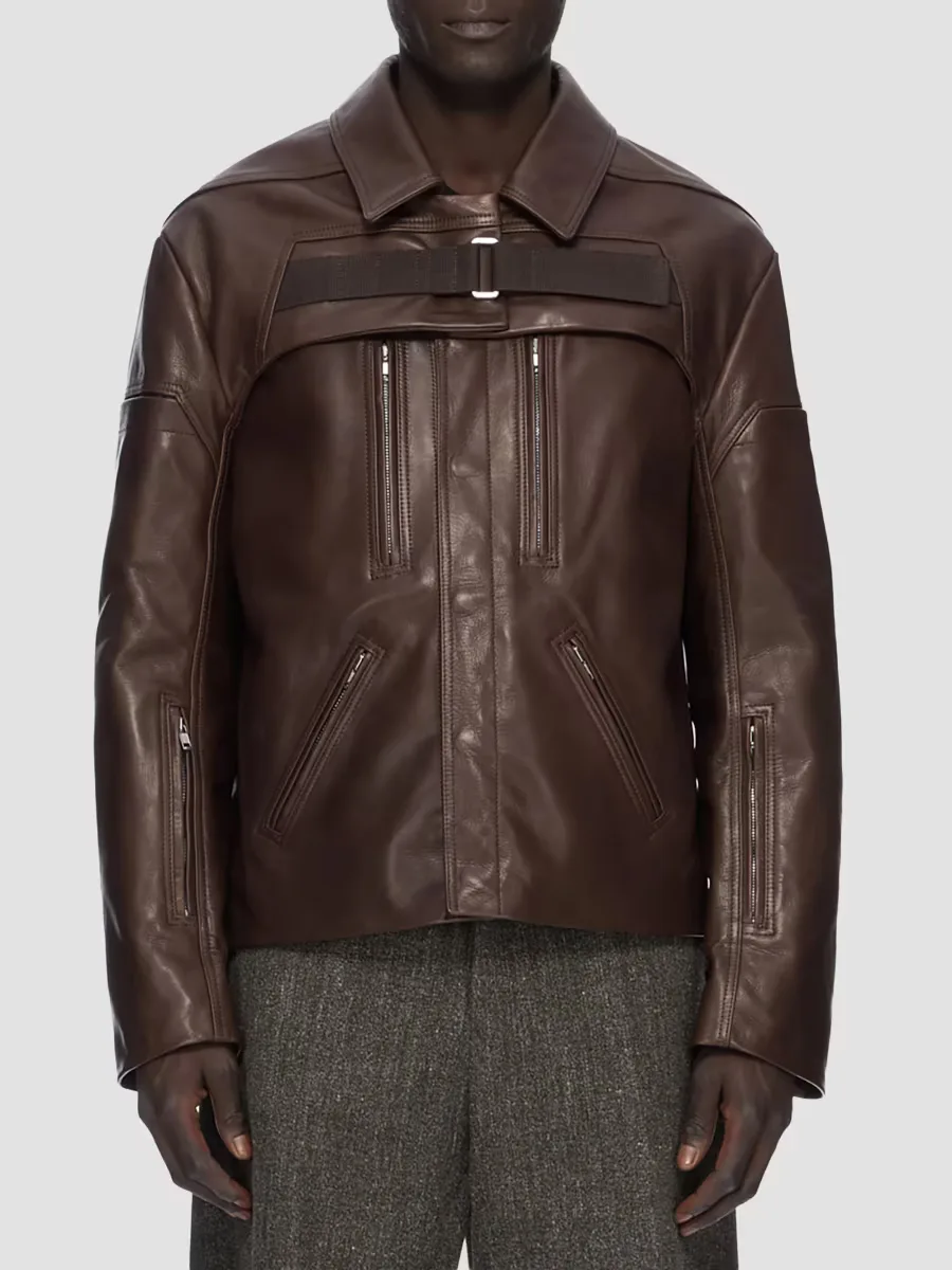 Leather Fitted Jacket by Rick Owens